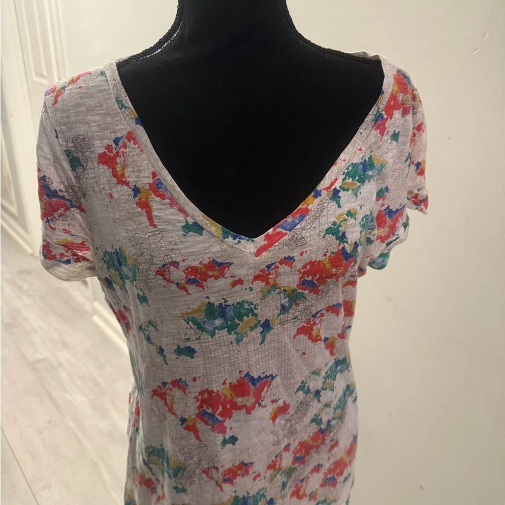 The Limited Multicolor Abstract Print Short Sleeve Top